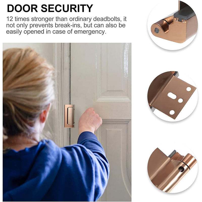 XK1220 Door Reinforcement Lock Withstand 800 lbs for Inward Swinging Door Extra Security Door Locks