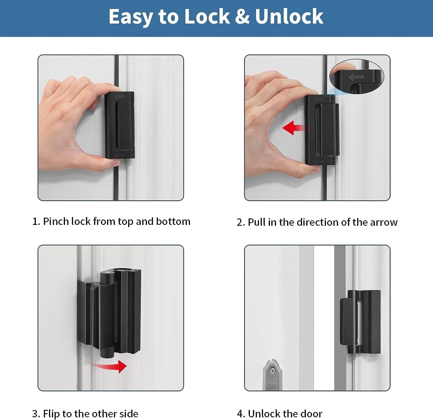 Security Add Extra Security Door Lock Satin Nickel Door Reinforcement Lock Child Proof Safety Door Locks Modern