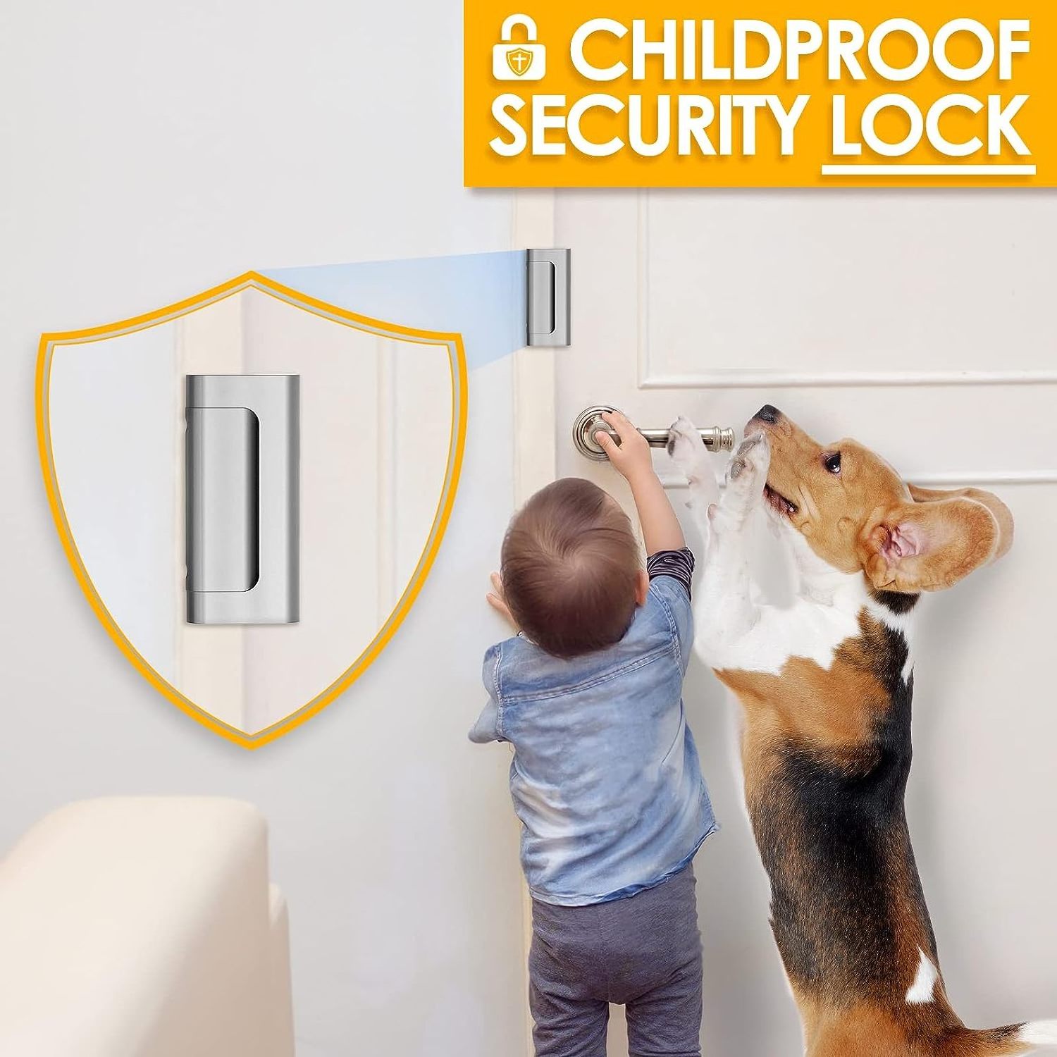 Door Reinforcement Lock Home Security Front for Kids Safety Child Proof Door Latch Lock Top High Security Door Locks