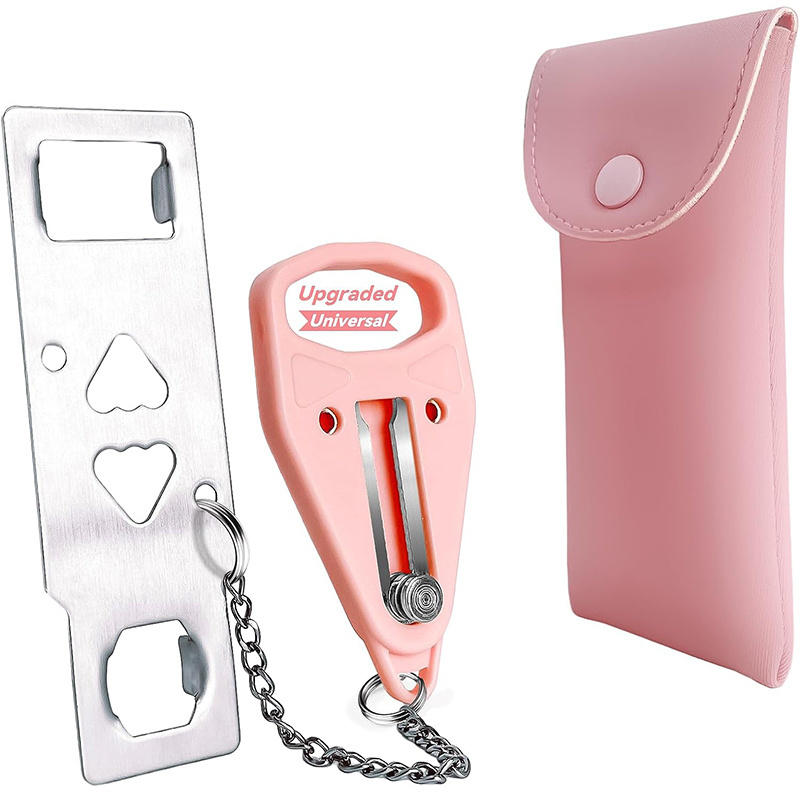 Pink Portable Door Lock Home Security Door Locker Travel Lockdown Locks for Additional Safety and Privacy Perfect