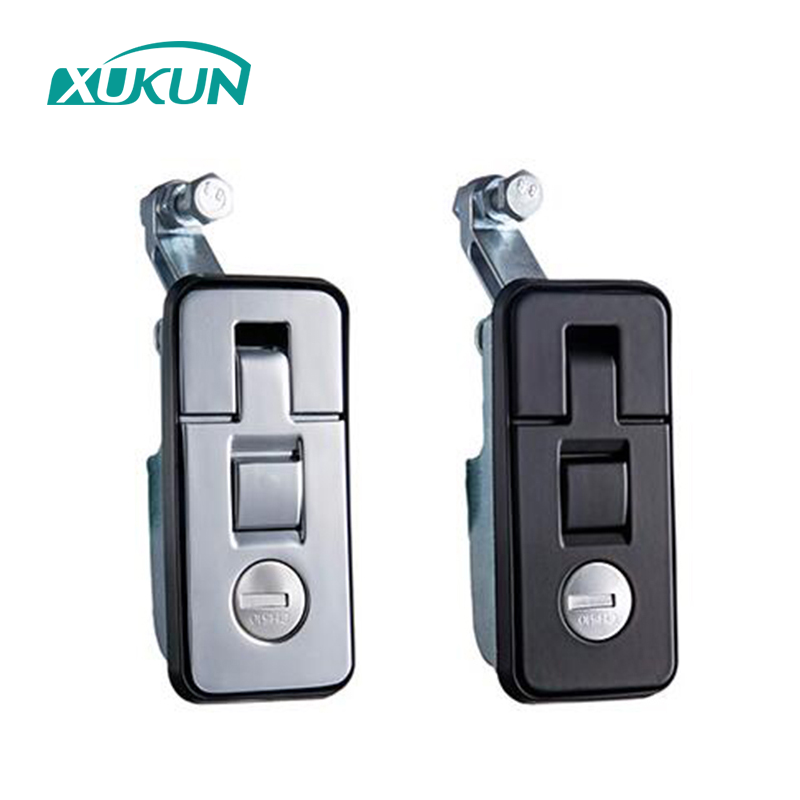 Xk140 zinc alloy flat lever lock press type push latch toolbox compression lock for Metal cabinet trailer lock