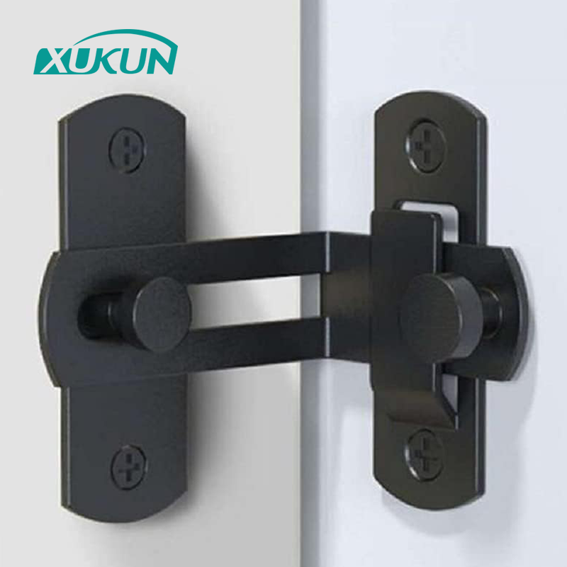 Carbon steel 90 Degree Locking Privacy Lock Sliding barn Door Latch Right Angle Door Clasp cam Lock latch