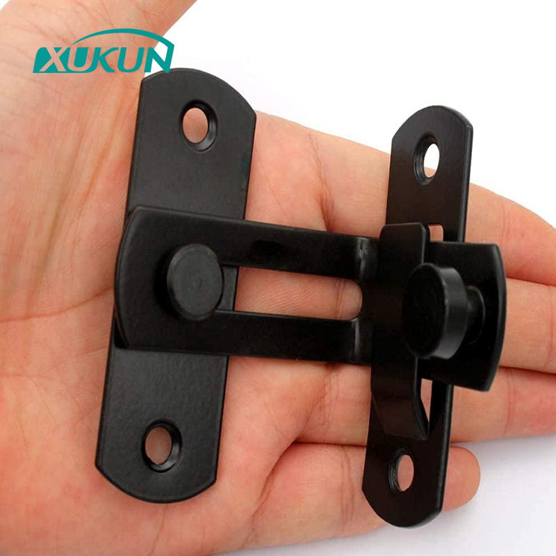 Carbon steel 90 Degree Locking Privacy Lock Sliding barn Door Latch Right Angle Door Clasp cam Lock latch