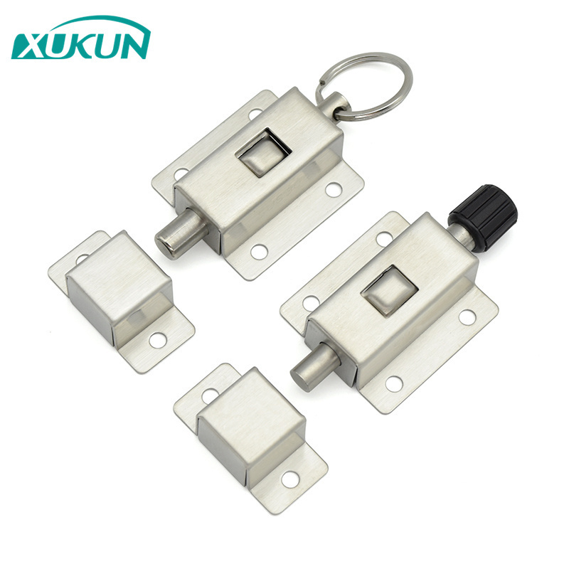 XK1001 Stainless Steel Door Bolt Spring Bounce Bolts Lock Door Chain Latch Lock For Window Cabinet Toilet Furniture Hardware