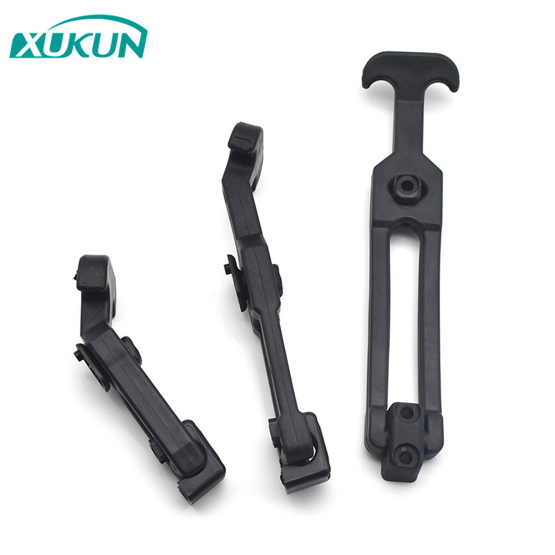 XK709 Rubber Hood Catch Flexible T-Handle Hasp Rubber Flexible Draw latch lock with Brackets for Tool Box Vehicle Engine