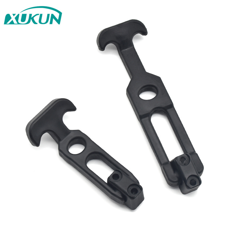 XK709 Rubber Hood Catch Flexible T-Handle Hasp Rubber Flexible Draw latch lock with Brackets for Tool Box Vehicle Engine