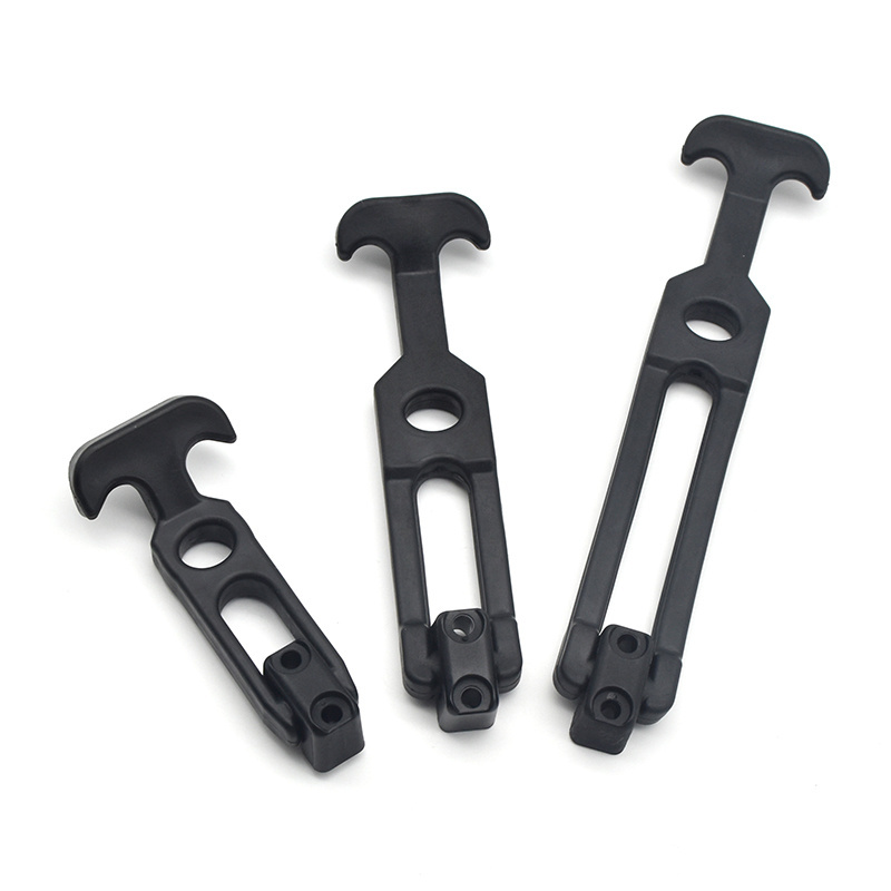 XK709 Rubber Hood Catch Flexible T-Handle Hasp Rubber Flexible Draw latch lock with Brackets for Tool Box Vehicle Engine