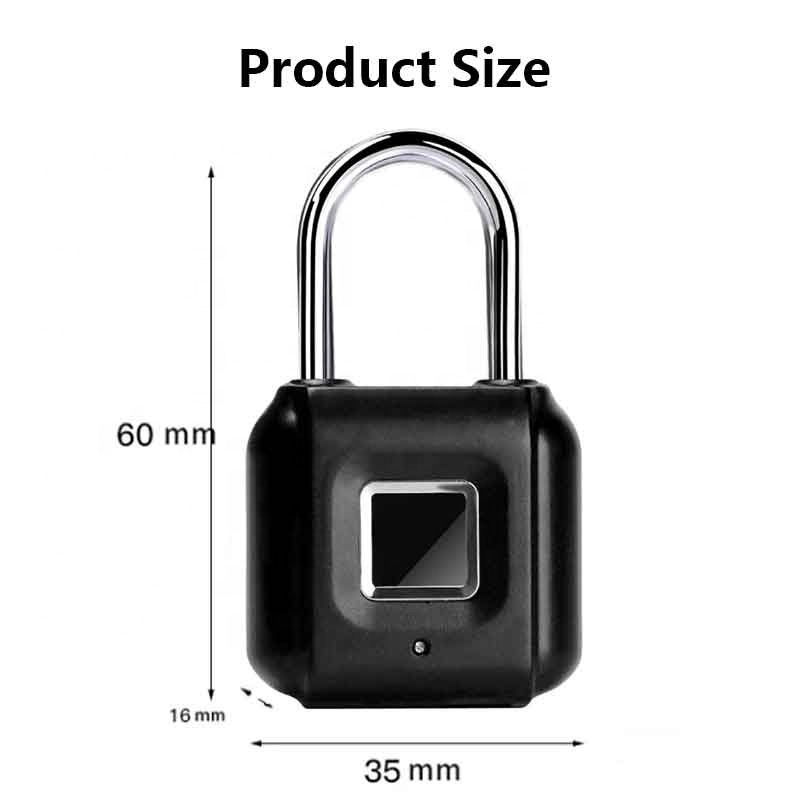 Intelligent Fingerprint Padlock Rechargeable portable Mini Electronic Padlock for Anti-theft school Cabinet lock