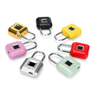 Intelligent Fingerprint Padlock Rechargeable portable Mini Electronic Padlock for Anti-theft school Cabinet lock