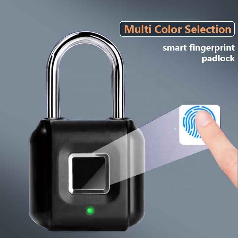 Intelligent Fingerprint Padlock Rechargeable portable Mini Electronic Padlock for Anti-theft school Cabinet lock