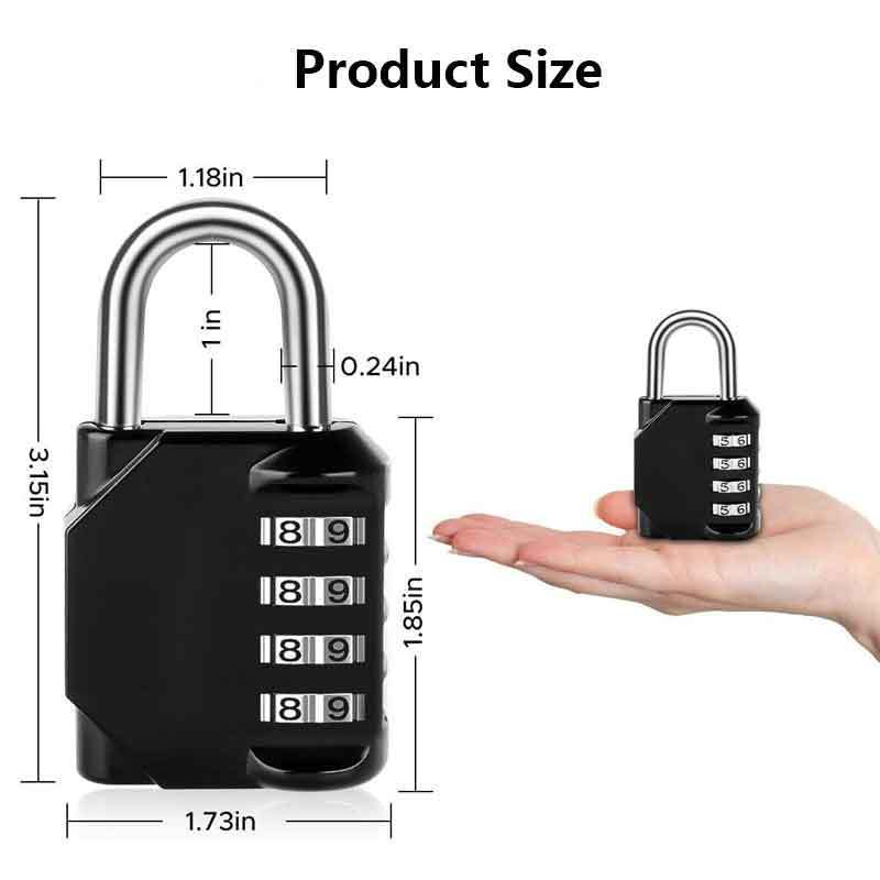 Zinc Alloy Safety Padlock Keyless Digital Gym Port Locker Password Padlock Safety Combination Padlock 4 Digit