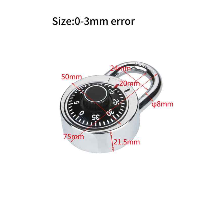 Rotary Padlock Digital Combination Code Lock for Door Luggage Suitcase Security Bicycle with round Dial Number Lock Cylinders