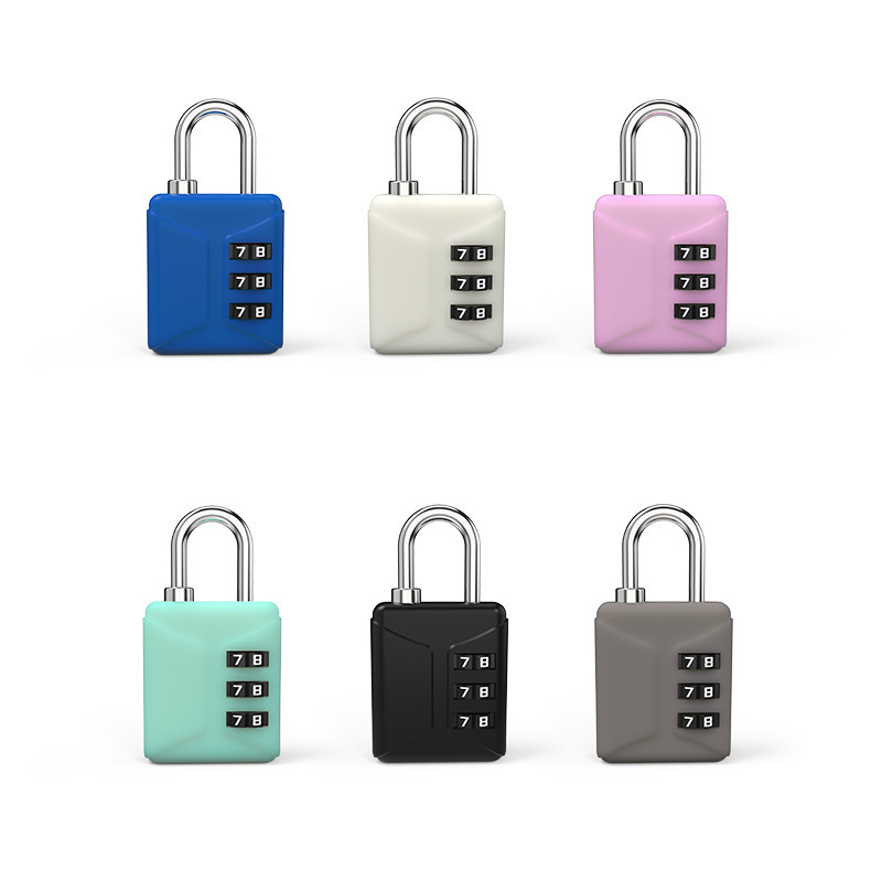 Candado 3-Digit ABS Mini Travel Luggage Lock Plastic Combination Safety Code Number Padlock for Miniature Locks