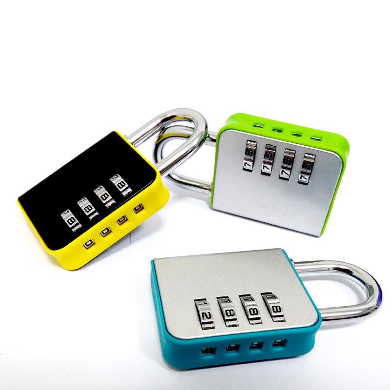 Candado 4-Digit Code Padlock for Travel Luggage Gym Locker Cabinet Combination Lock Secure Personalized Key for Padlocks