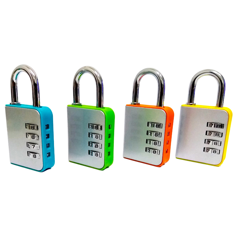 Candado 4-Digit Code Padlock for Travel Luggage Gym Locker Cabinet Combination Lock Secure Personalized Key for Padlocks