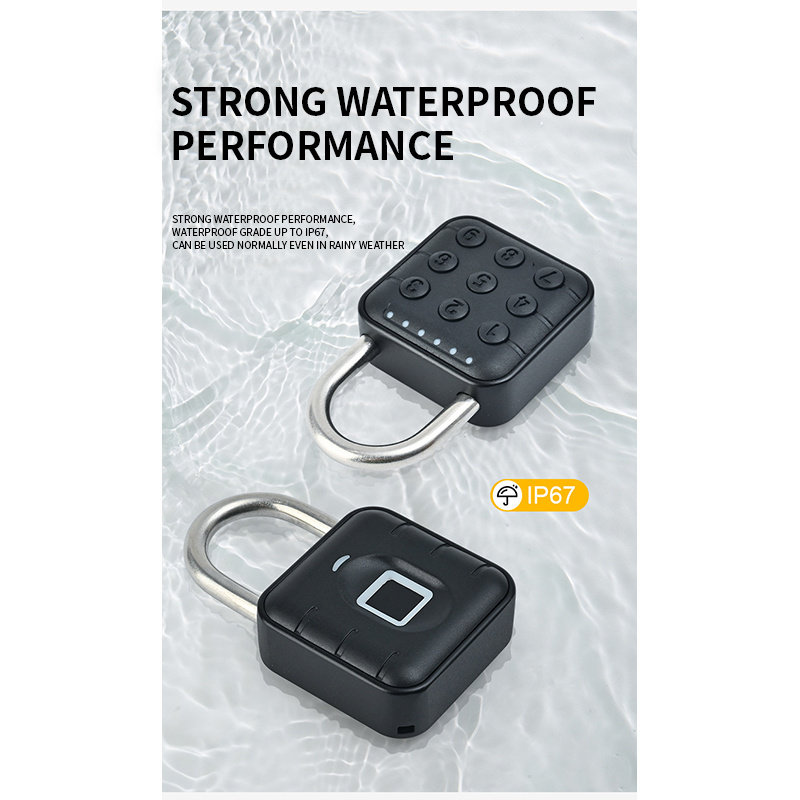 Tuya Smart Fingerprint Padlock Waterproof Cabinet Locker Dormitory Anti-Theft Pad lock Recharge Keyless Electronic Digicode Lock