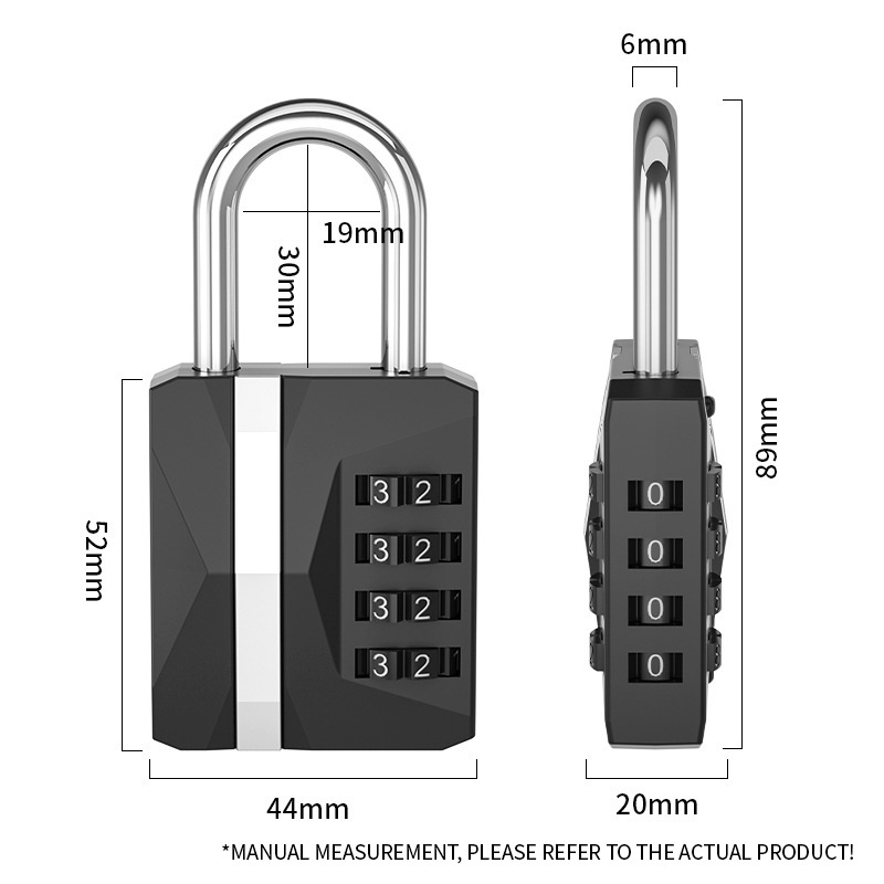 4 Digit Combination Lock Waterproof Outdoor Padlock for School Gym Sports Locker Fence & Luggage for Outdoor Usage