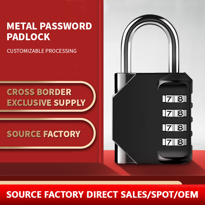 Large 4-Digit Mechanical Zinc Alloy Code Lock Moisture-Proof and Rust-Resistant Padlock for Gym Outdoor Warehouse Door Use