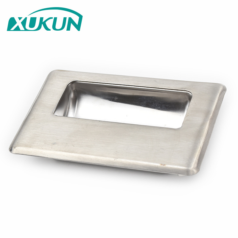 Brushed Nickel Rectangular Hidden Flush Pulls Concealed Recessed Pulls Handles for Cupboards Drawers Cabinet Closet Doors