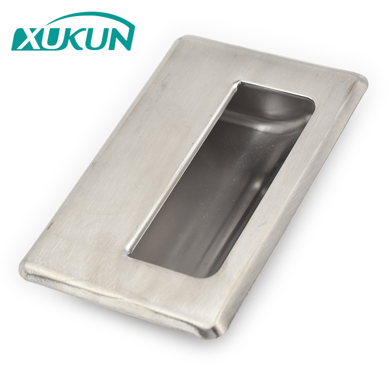 Brushed Nickel Rectangular Hidden Flush Pulls Concealed Recessed Pulls Handles for Cupboards Drawers Cabinet Closet Doors