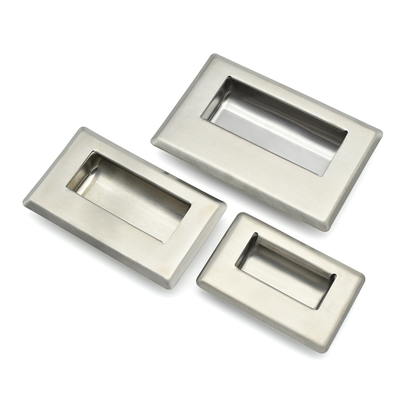 Cabinet Sliding Door Hidden Recessed Pull Handle Stainless Steel Square Flush Concealed Furniture Handle