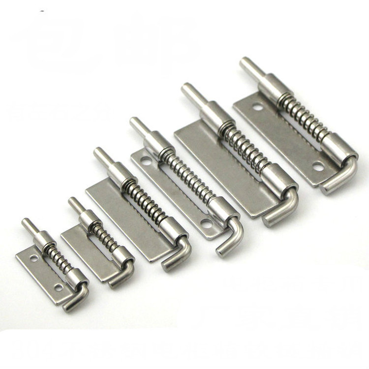 XK1009-60 Spring Loaded Metal Security Barrel Bolt Latch Silver Tone Spring Latches Door Cabinet Hinges Hardware