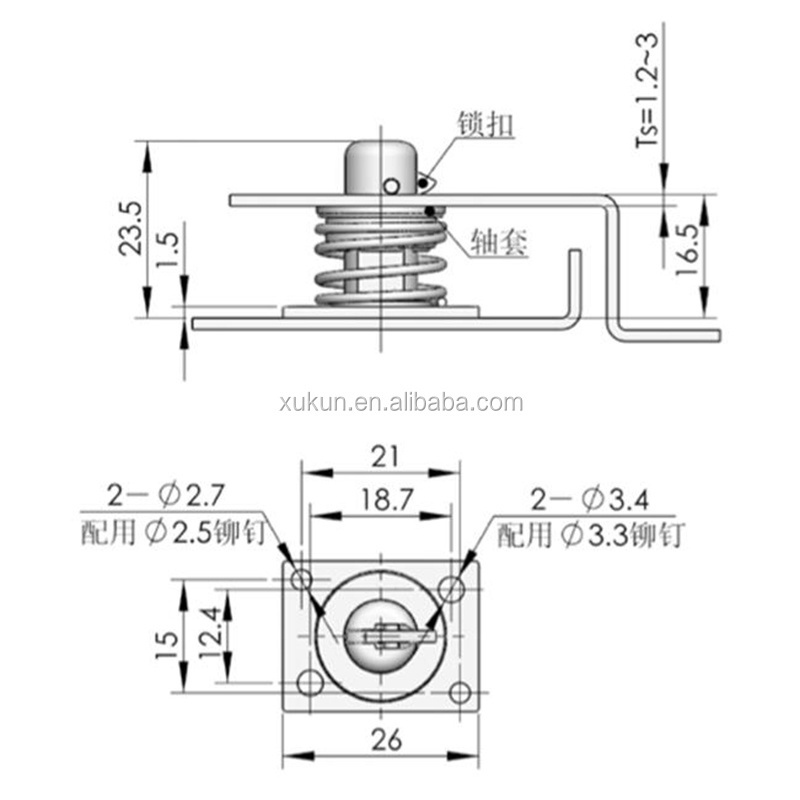 XK225 A4 hidden spring cam action door  lock