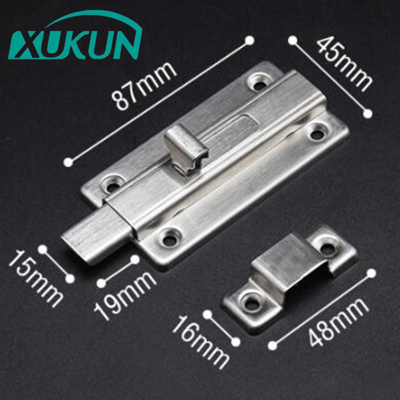 XK1002 Stainless steel thickened bathroom door buckle left and right latch lock anti-theft wooden door latch lock