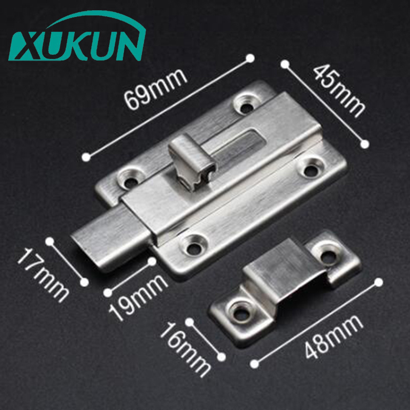 XK1002 Stainless steel thickened bathroom door buckle left and right latch lock anti-theft wooden door latch lock