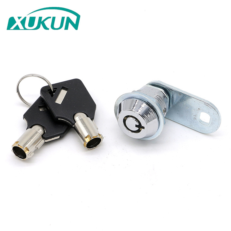 XK209 zinc alloy Locks core material office furniture file cabinet mini tubular Locking cam locks with key 90 degree rotation