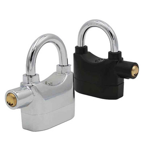 Low Power Alarm Waterproof Short Beam Safety Padlock Steel Aluminium Alloy for Door Lock Keys Included