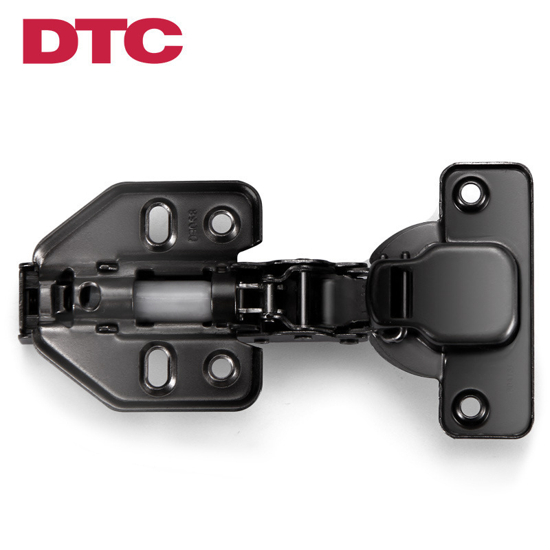 Black 110 Degree  Kitchen Cupboard Wardrobe Door DTC Hinges Integrated Soft Closing Mechanism Half Overlay Hydraulic Hinge