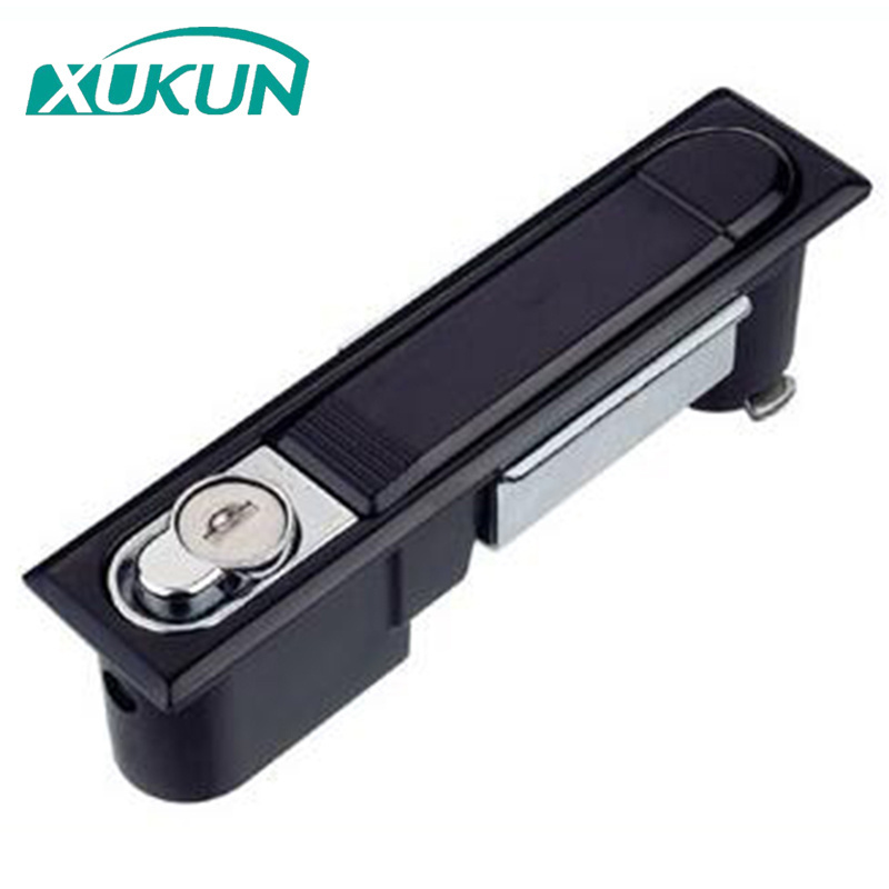 XK136-142B-XX Zinc Alloy black electrical turn cabinet door panel rotated  recessed pull handle lock