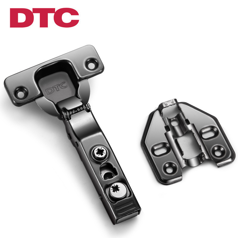 Black 110 Degree  Kitchen Cupboard Wardrobe Door DTC Hinges Integrated Soft Closing Mechanism Half Overlay Hydraulic Hinge