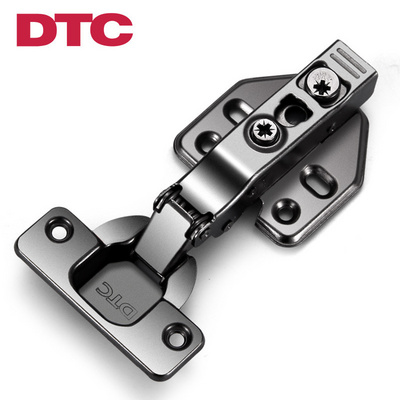 Black 110 Degree  Kitchen Cupboard Wardrobe Door DTC Hinges Integrated Soft Closing Mechanism Half Overlay Hydraulic Hinge