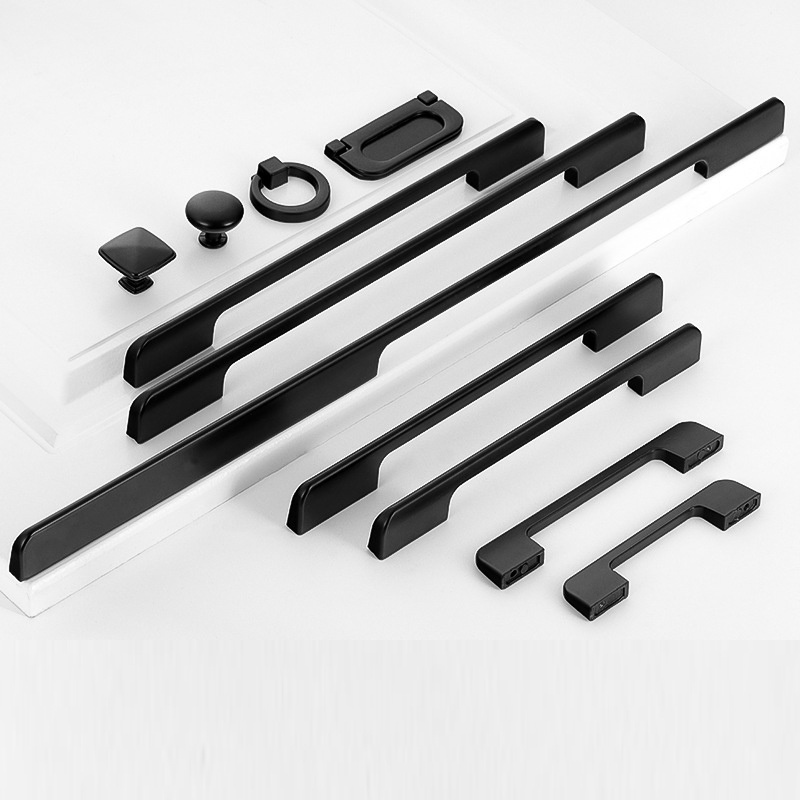 Matte Black Drawers Pulls Modern Cabinet Pulls,Aluminum Alloy Kitchen Drawer Pulls,Dresser Pulls Cabinet Handles