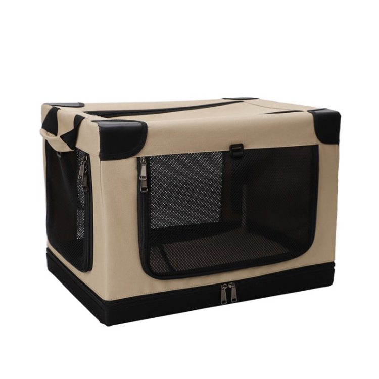 Foldable Soft Dog Kennel with Chew Proof Mesh Windows, Indoor & Outdoor Travel Dog Crate