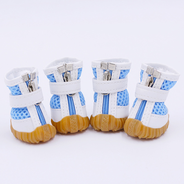 Waterproof Puppy Booties Sandals with Anti-Slip Sole and Zipper