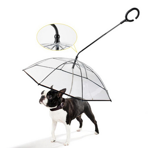 TPU Transparent Rain Umbrella DogCRain Umbrella Pet Supplies Factory Direct Adjustable Rainy Day Dog Walking Hand Holding Rope