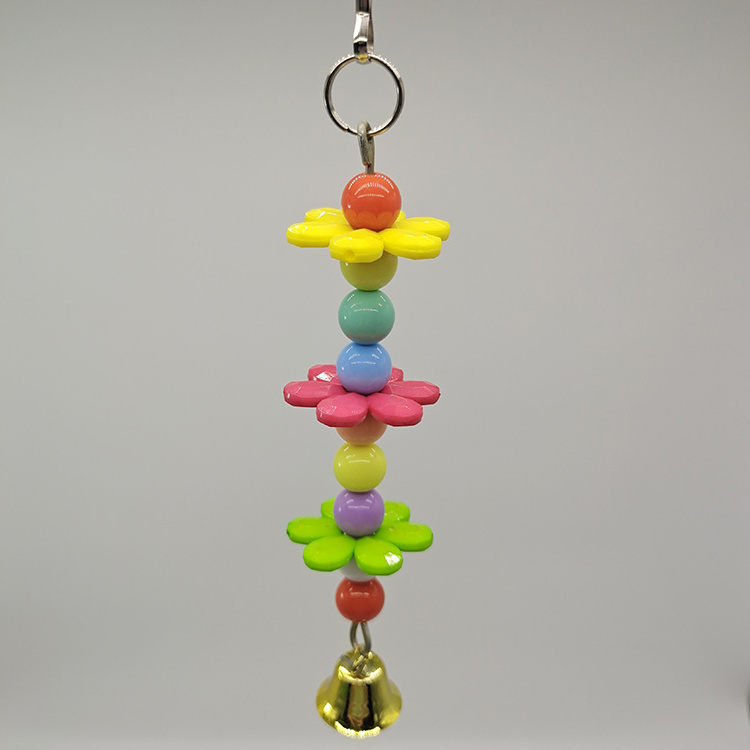 Parrot Chew Toys Swing Colorful Bells Chandelier Bird Hanging Toy