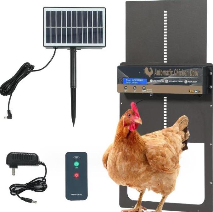 Powered Opener with Timer and Light Sensor Aluminum with Remote Control Automatic Chicken Door