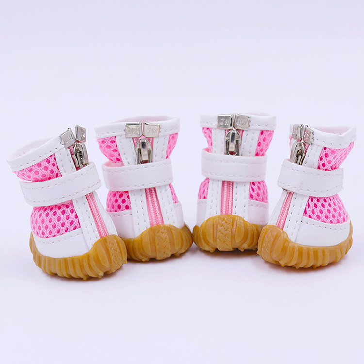 Waterproof Puppy Booties Sandals with Anti-Slip Sole and Zipper