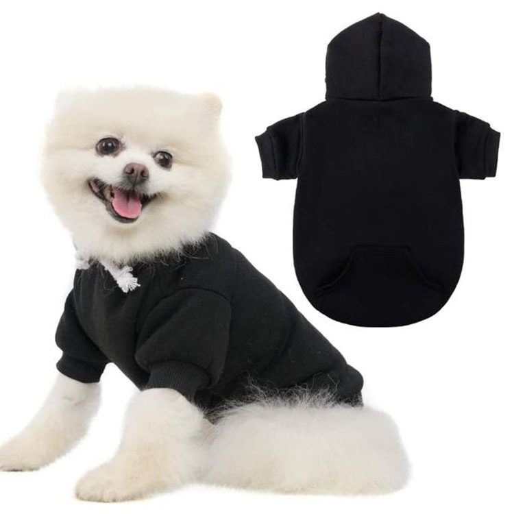 Soft and Warm Dog Hoodie Sweater with Leash Hole and Pocket, Dog Winter Coat, Cold Weather Clothes for Dogs