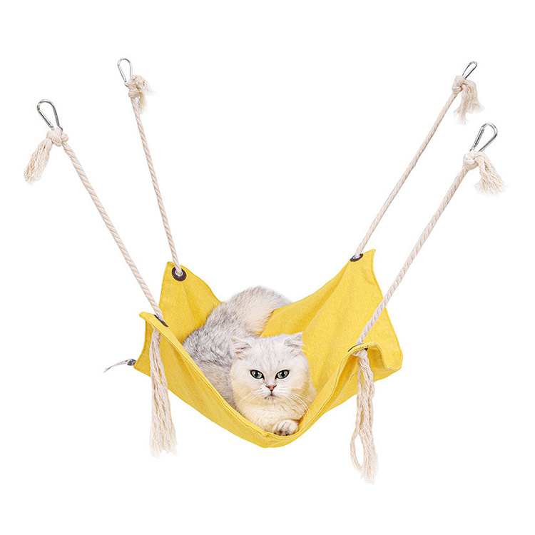 Hot Sale Cotton Hemp Pet Nest Tassel Swinging Bed Hanging Mat Breathable Hammock For Cat