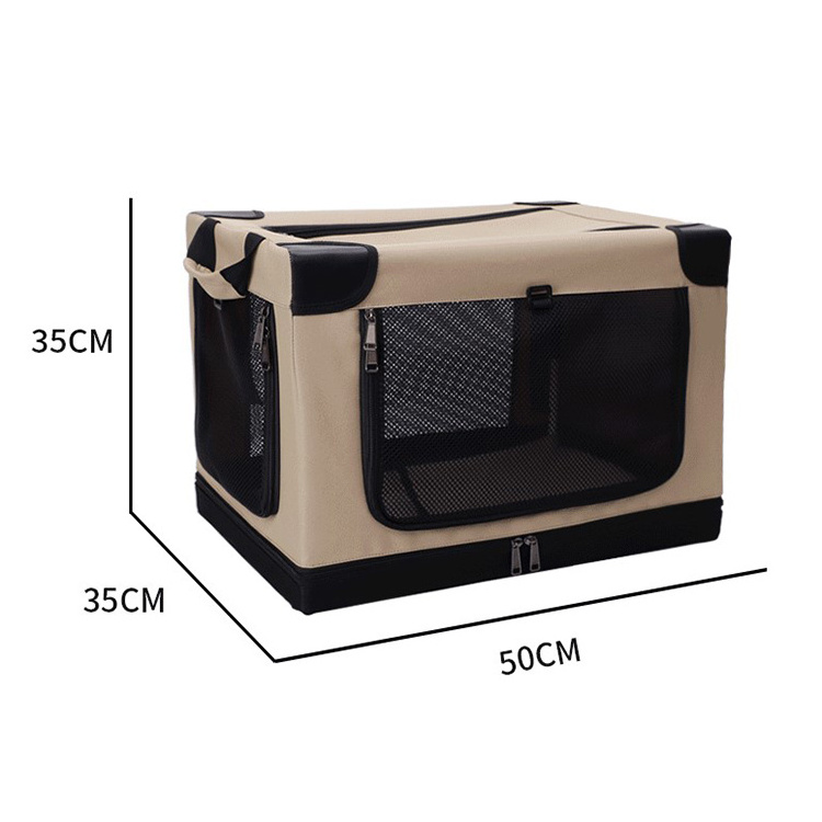 Foldable Soft Dog Kennel with Chew Proof Mesh Windows, Indoor & Outdoor Travel Dog Crate