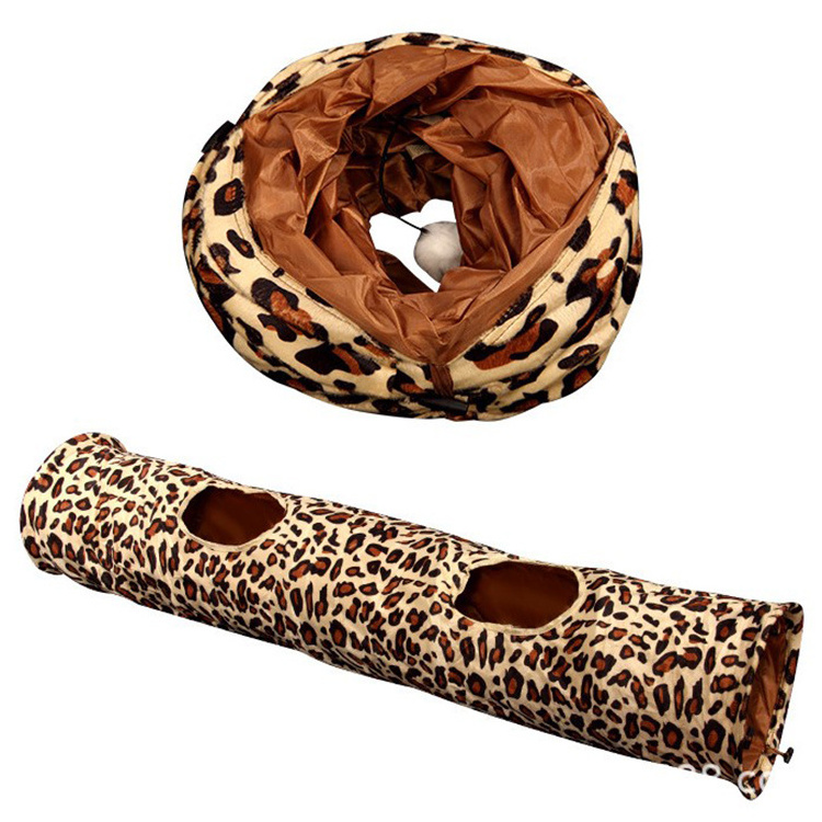 Cat Tunnel Connectable Crinkle Tube Indoor Outdoor Hideaway Toy for Kitty Bunny and Puppy Leopard