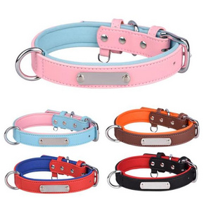 Laser Lettering Microfiber Leather Pet Collar Reflective Cat Dog Adjustable Pet Collar