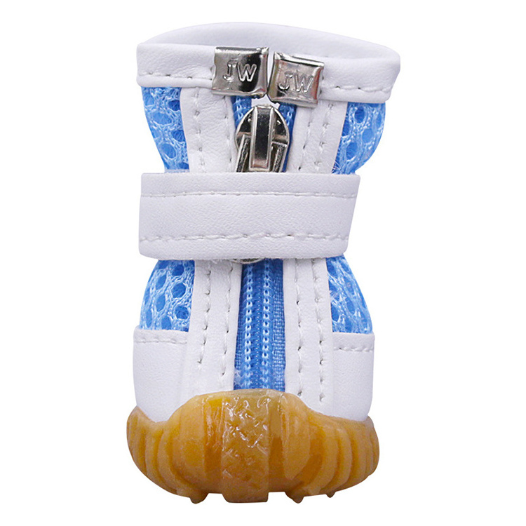 Waterproof Puppy Booties Sandals with Anti-Slip Sole and Zipper