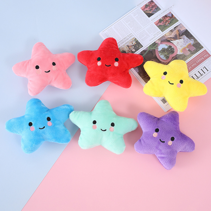 Factory Price Custom Purple Star Smiley Face Dog Vocal Plush Toy Cat Pet Toy Supplies Pets Toys