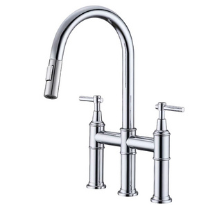 brass bridge pull down kitchen faucet  pull out hot&cold hot kitchen faucet